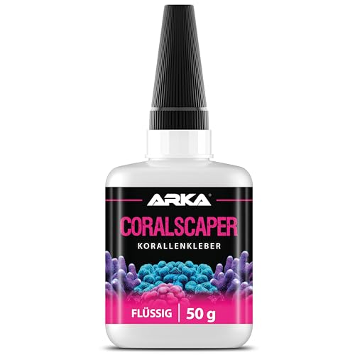 Korallenkleber flüssig – ARKA Coralscaper 50 g – für großflächiges, sicheres Verkleben von Korallen & Ablegern im Meerwasseraquarium – extrem haftstark, dünnflüssig & schnell wirkend – Profiqualität von ARKA
