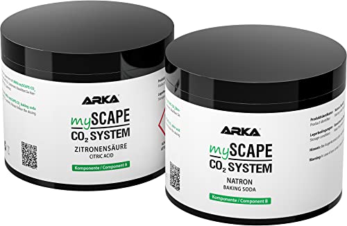 CO2 Nachfüllset – ARKA mySCAPE-CO2 Refiller 2×400 g – Komponente A: Zitronensäure & B: Natron – passend für CO2-Düngesysteme im Aquarium – einfach dosierbar, ergiebig & sicher - Aquascaping von ARKA