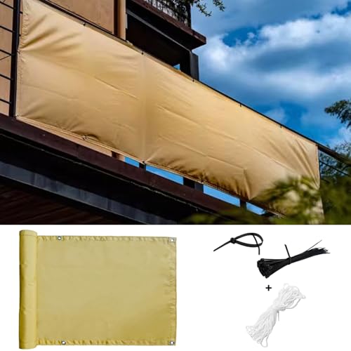 ARKCHIU 0.7m Balkon Sichtschutz Mit UV-Schutz Terrasse Und Zaun Balkonabdeckung Wetterfester Balkonabdeckung Mit KabelbinderYellow,0.7x6.5m(2.3x21.3ft) von ARKCHIU