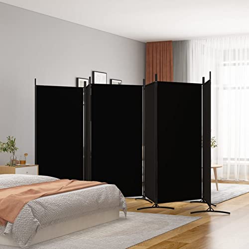 ARKEM 6-TLG. Paravent Schwarz 520x180 cm Stoff Room Divider Paravent Outdoor Wetterfest von ARKEM