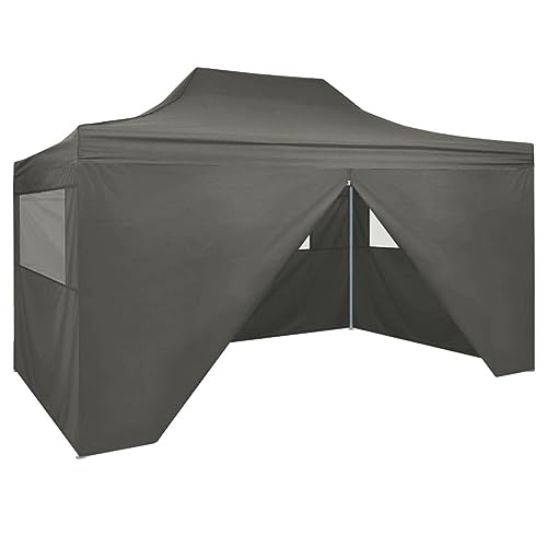 ARKEM Faltzelt Pop-Up mit 4 Seitenwänden 3 x 4,5 m Anthrazit Faltpavillon 3x4,5 Wasserdicht Stabil von ARKEM