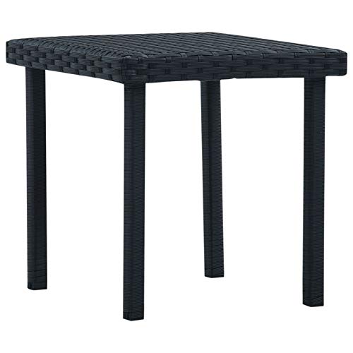 ARKEM Garten-Teetisch Schwarz 40×40×40 cm Rattan Beistelltisch Outdoor Balkon Tisch Balkon Teetisc Lounge Tisch Outdoor Tisch Terrasse von ARKEM