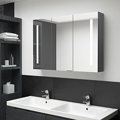 ARKEM LED-Spiegelschrank fürs Bad 89x14x62 cm Spiegelschrank Bad Mit Beleuchtung Grau von ARKEM