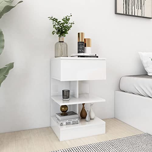 ARKEM Nachttische 2 STK. Hochglanz-Weiß 40x35x65 cm Nachtschrank Nachttisch 2er Set Nachttischschrank Schlafzimmer Nachttisch von ARKEM