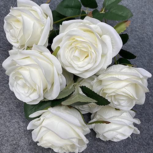 ARKERO Köpfe 1 Bündel Kamelienrose Künstliche Blumen, die Blumensträuße halten, Party, Hochzeit, Szene, Ausstellungsraum, Heimdekoration, gefälschte Blumengeschenke, milchig weiße Rose von ARKERO