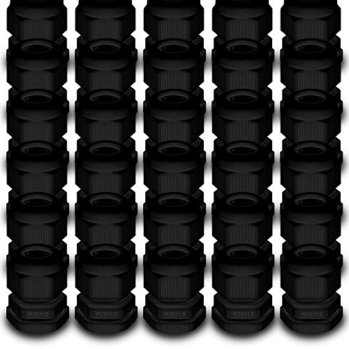 ARLI Kabelverschraubungen M20 x 1,5 mm metrisch IP68 20x M 20 Kabel Verschraubung 9-11 mm schwarz Gegenmutter wasserdicht Kunststoff - 20 Stück ARLI Kabelverschraubungen M20 x 1,5 mm metrisch IP68 20x M 20 Kabel Verschraubung 9-11 mm schwarz Gegenmutter wasserdicht Kunststoff - 20 Stück von ARLI