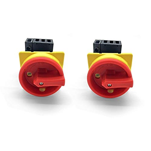 ARLI 2x Hauptschalter 25a Fronteinbau 2x Drehschalter IP65 4 polig 4P25A-E Trennschalter 25 amper Trenn Dreh Haupt Maschinen Schalter 4pol 230-440 V front Einbau (2 Stück) von ARLI