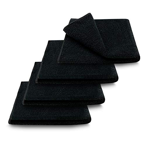 ARLI 4X Gästetuch 30 x 50 cm schwarz 4er Set Pack Gästetücher Handtuch 100% Baumwolle 4 Handtücher hochwertige Frottier klassischer Design elegant schlicht modern praktisch mit Handtuchaufhänger von ARLI