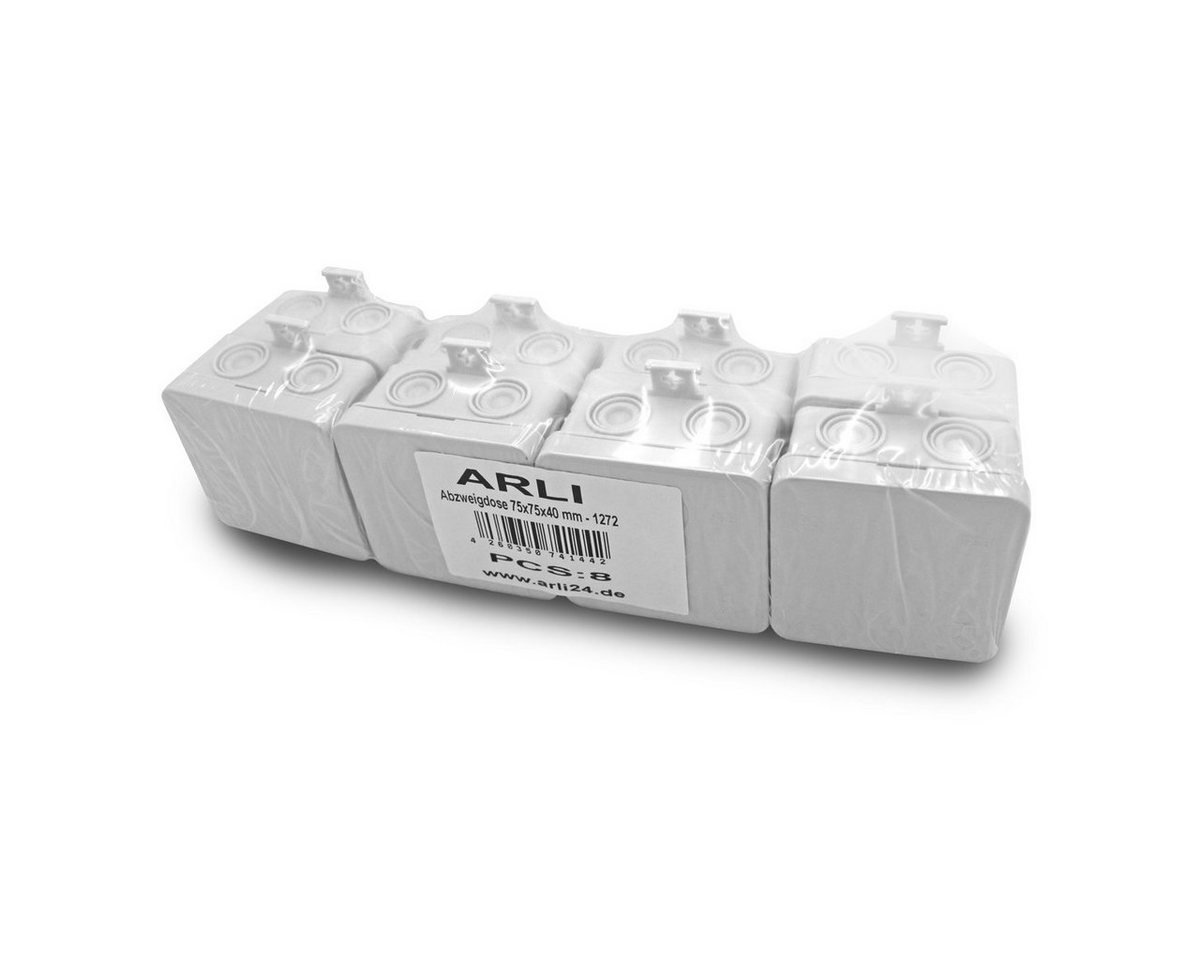 ARLI 8x ARLI Abzweigdose 75 x 75 x 40 mm Industriegehäuse Steckdosenverteiler von ARLI