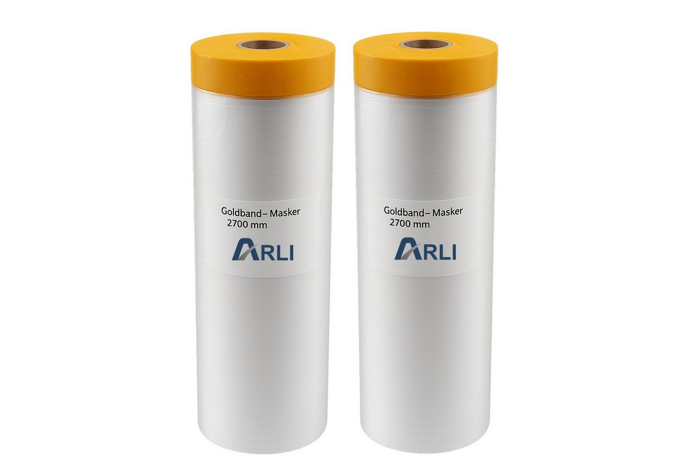 ARLI Abdeckfolie 2x Goldband Masker 2700 mm x 16m, (2er, 2-St., Set), Abdeckfolie Malerfolie Baufolie Tape von ARLI