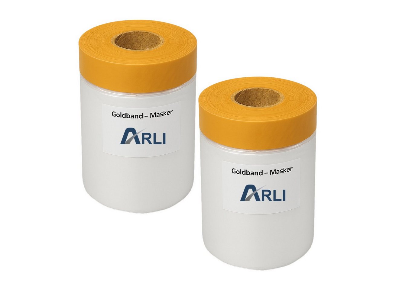 ARLI Abdeckfolie 2x Goldband Masker 550 mm x 25 m, (2er, 2-St., Set), Abdeckfolie Malerfolie Baufolie Tape von ARLI