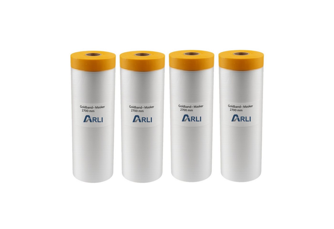 ARLI Abdeckfolie 4x Goldband Masker 2700 mm x 16 m, (4er, 4-St., Set), Abdeckfolie Malerfolie Baufolie Tape von ARLI
