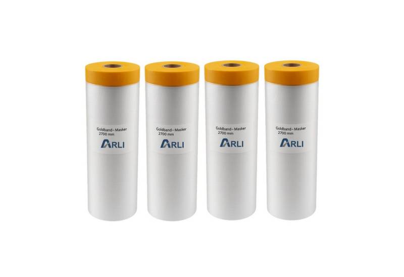 ARLI Abdeckfolie 4x Goldband Masker 2700 mm x 16 m, (4er, 4-St., Set), Abdeckfolie Malerfolie Baufolie Tape von ARLI