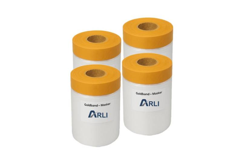 ARLI Abdeckfolie 4x Goldband Masker 550 mm x 25 m, (4er, 4-St., Set), Abdeckfolie Malerfolie Baufolie Tape von ARLI