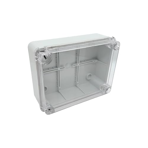 ARLI Abzweigdose IP67 190x145x80 mm Aufputz mit Sichttür – Elektrogehäuse mit transparentem Deckel und Dichtung – Feuchtraumdose grau für Innen und Außen – Kunststoffdose halogenfrei von ARLI
