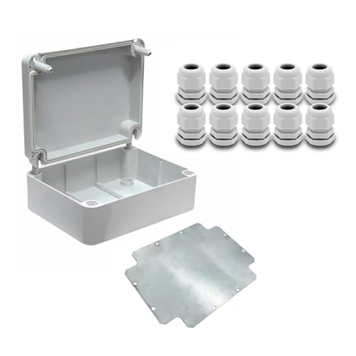 ARLI Abzweigdose IP67 250x200x90 mm Aufputz Grau inkl. Montageplatte + 10x Kabelverschraubung M20 Set ohne Vorprägung halogenfrei inkl. Deckel mit Dichtung & Gegenmuttern ARLI Abzweigdose IP67 250x200x90 mm Aufputz Grau inkl. Montageplatte + 10x Kabelverschraubung M20 Set ohne Vorprägung halogenfrei inkl. Deckel mit Dichtung & Gegenmuttern von ARLI