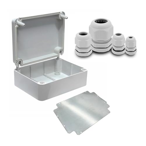 ARLI Abzweigdose IP67 310x230x130 mm Aufputz Verteiler Feuchtraumdose inkl. Montageplatte + 40x Kabelverschraubung M12 M16 M20 M25 Set Grau halogenfrei ohne Vorprägung Elektrogehäuse ARLI Abzweigdose IP67 310x230x130 mm Aufputz Verteiler Feuchtraumdose inkl. Montageplatte + 40x Kabelverschraubung M12 M16 M20 M25 Set Grau halogenfrei ohne Vorprägung Elektrogehäuse von ARLI