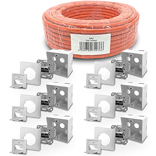 ARLI CAT 7 100m Verlegekabel Netzwerkkabel CAT.7 + 6x Cat6a Netzwerkdose LAN Halogenfrei Installationskabel S/FTP CAT7 PIMF Kabel Netzwerk Verkabelung Datenkabel AWG23/1 100 m Netzwerk Cat 6a Dose ARLI CAT 7 100m Verlegekabel Netzwerkkabel CAT.7 + 6x Cat6a Netzwerkdose LAN Halogenfrei Installationskabel S/FTP CAT7 PIMF Kabel Netzwerk Verkabelung Datenkabel AWG23/1 100 m Netzwerk Cat 6a Dose von ARLI