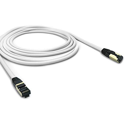 ARLI Cat 8 Netzwerkkabel: Cat8.1 Patchkabel 1m RJ45 S/FTP halogenfrei weiß 1 m Netzwerk Patch LAN Kabel Datenkabel bis zu 2000MHz / 40 Gbit / 40000 Mbit von ARLI