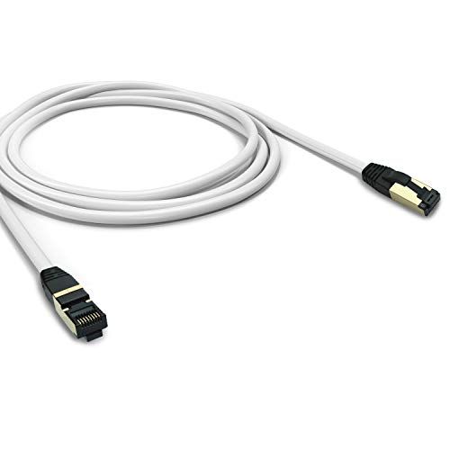 ARLI Cat 8 Netzwerkkabel: Cat8.1 Patchkabel 2m RJ45 S/FTP halogenfrei weiß 2 m Netzwerk Patch LAN Kabel Datenkabel bis zu 2000MHz / 40 Gbit / 40000 Mbit von ARLI