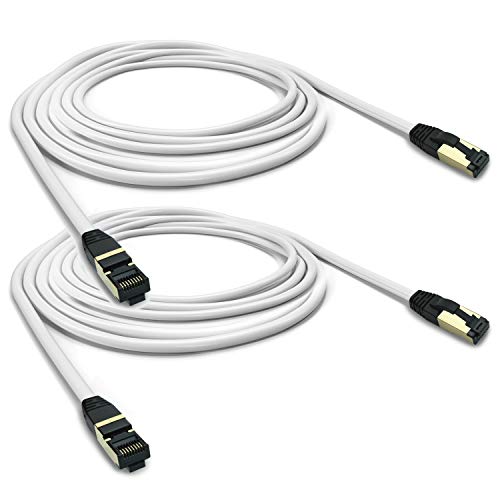 ARLI Cat 8 Netzwerkkabel - Cat 8.1 Patchkabel 2 x 20 m 2000 MHz 40 Gbit 40000 Mbit Gigabit Ethernet LAN Kabel S FTP Schirmung mit Feldkonfektionierbarem RJ 45 Stecker Halogenfrei AWG 26 20m 2 Stück von ARLI