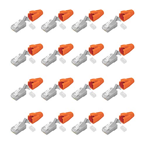 ARLI Cat7 Netzwerkstecker 16x RJ45 Stecker Netzwerk Modular mit Zugentlastung Knickschutz Tülle Einführhilfe für Verlegekabel Cat 5e Cat 6 Cat 6a Cat 7 Cat 7a Cat 8.1 AWG23 8 polig Plug (16 Stück) von ARLI