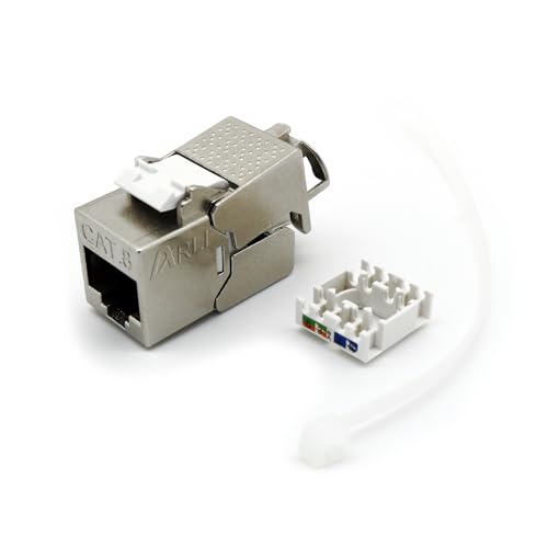 ARLI Cat8 Keystone Cat.8.1 Keystone Jack RJ45 Buchse Modul 2000 MHz 40Gbit vollgeschirmt werkzeuglos für cat 8.1 STP Netzwerkkabel Einbaubuchse Patchpanel Verlegekabel Patchfeld Ethernet Anschluss ARLI Cat8 Keystone Cat.8.1 Keystone Jack RJ45 Buchse Modul 2000 MHz 40Gbit vollgeschirmt werkzeuglos für cat 8.1 STP Netzwerkkabel Einbaubuchse Patchpanel Verlegekabel Patchfeld Ethernet Anschluss von ARLI