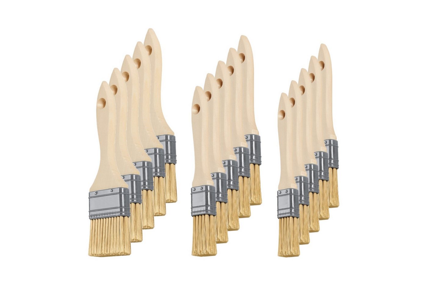 ARLI Flachpinsel Basic Pinsel Set mit 20 mm / 25 mm / 35 mm Breite, (15 St) von ARLI