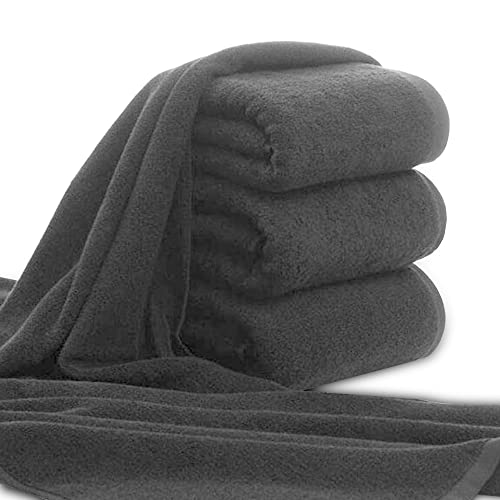 ARLI Handtuch 100% Baumwolle anthrazit 10 Handtücher Set Serie aus hochwertigem Rohstoff Frottier klassischer Design elegant schlicht modern praktisch mit Handtuchaufhänger grau 10 Stück von ARLI