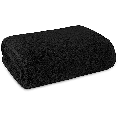 ARLI Handtuch 100% Baumwolle schwarz Handtücher Set Serie aus hochwertigem Rohstoff Frottier klassischer Design elegant schlicht modern praktisch mit Handtuchaufhänger von ARLI