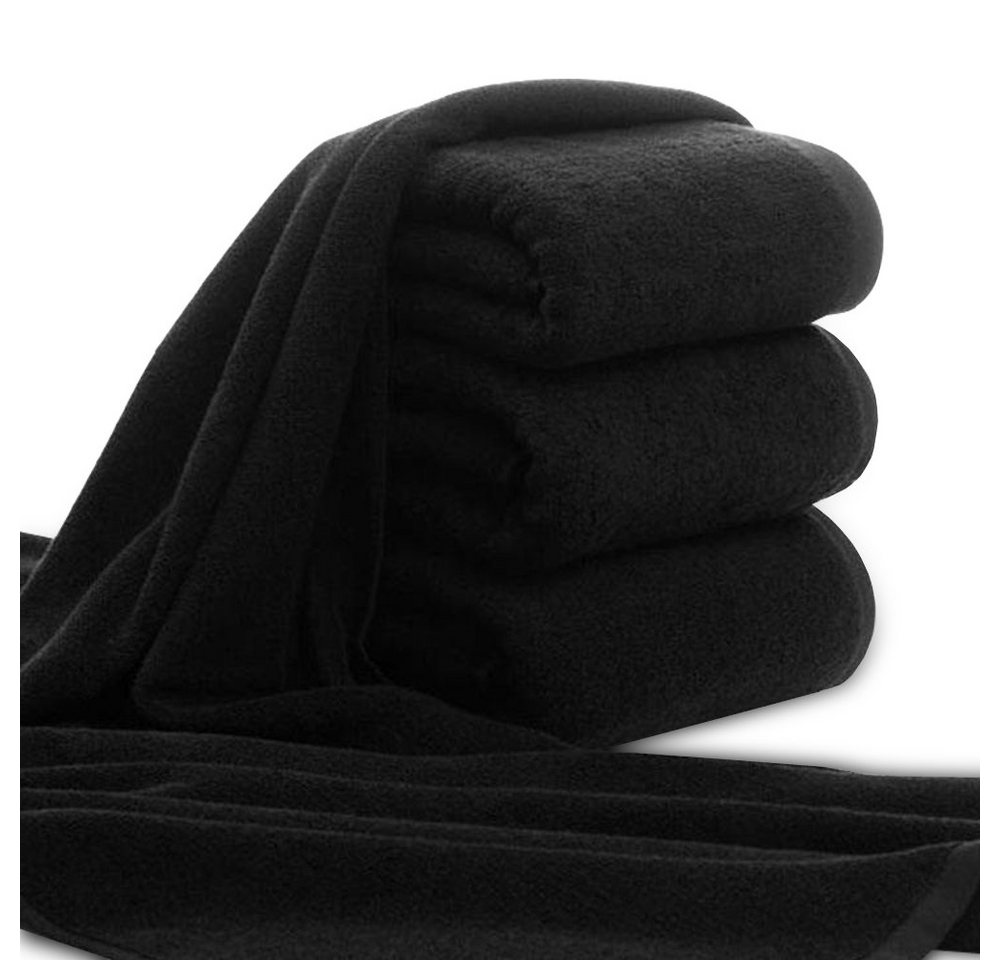 ARLI Handtuch Set 10er Handtuch Set schwarz 2x Duschtuch 4x Handtuch 4x Gästetuch - 100% Baumwolle, (Set, 10-tlg), Hautfreundlich und sehr pflegeleicht von ARLI