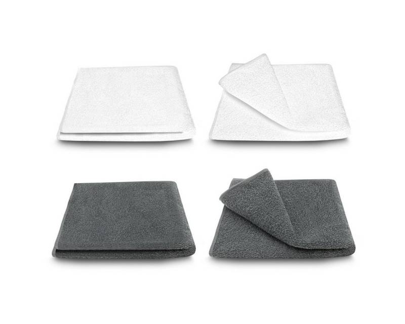 ARLI Handtuch Set Handtuch 100% Baumwolle 4 Handtücher 2x weiß + 2x anthrazit Set, (4-St) von ARLI