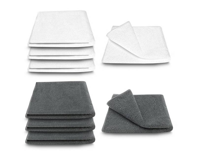 ARLI Handtuch Set Handtuch 100% Baumwolle 8 Handtücher 4x anthrazit + 4x weiß Set, (8-St) von ARLI