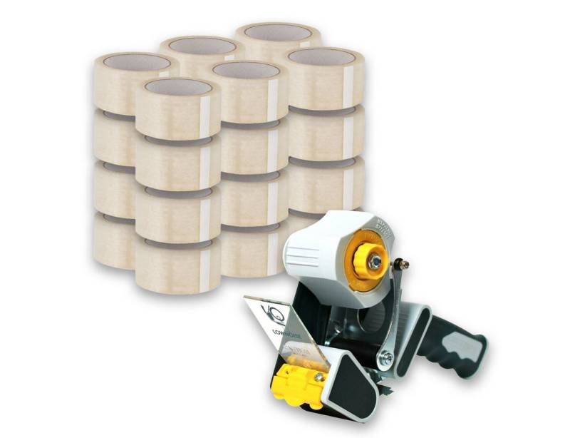 ARLI Klebeband 24x Klebeband Packband PP 48 mm x 66 m mit Handabroller (Klebe-Band 24- St., Handabroller, 1-St., Set) K206B Twincore Abroller mit Bremse von ARLI