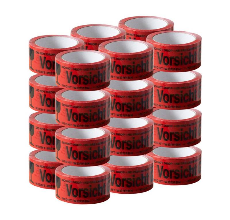 ARLI Klebeband 24x Klebeband " Vorsicht Glas " Packband rot Paketband (24er, 24-St., Set) PP 48 mm x 66 m Paket Band von ARLI