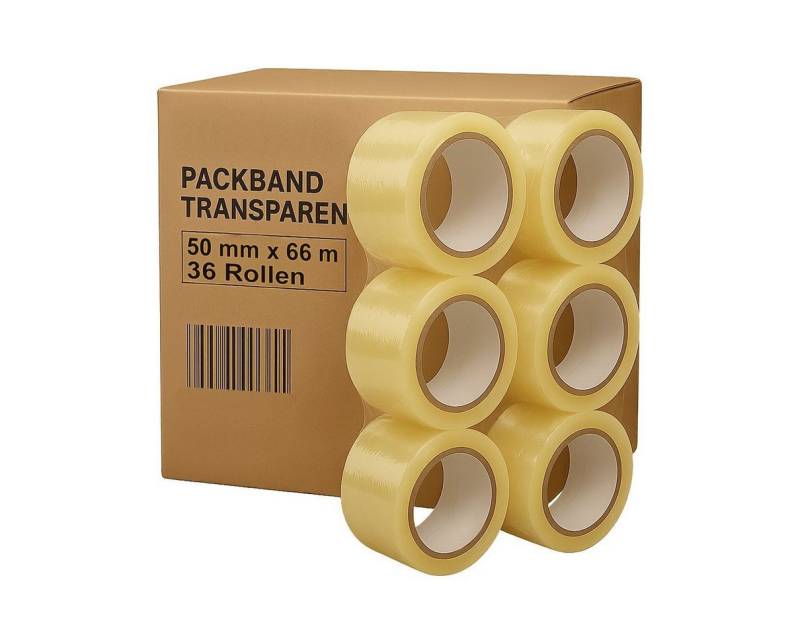 ARLI Klebeband Paketband 50 mm x 66 m leise abrollend transparent Packband (36er, 36-St., Set) von ARLI
