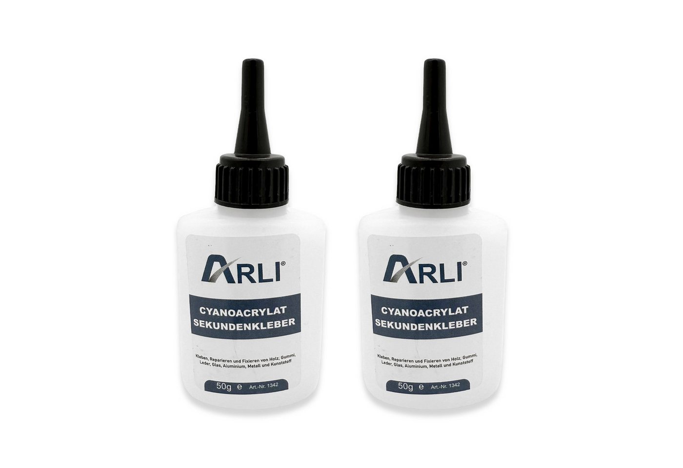 ARLI Klebstoff 2x Cyanoacrylat Sekundenkleber 50g, (2er Set, 2-tlg), Universal Kleber (100g) von ARLI