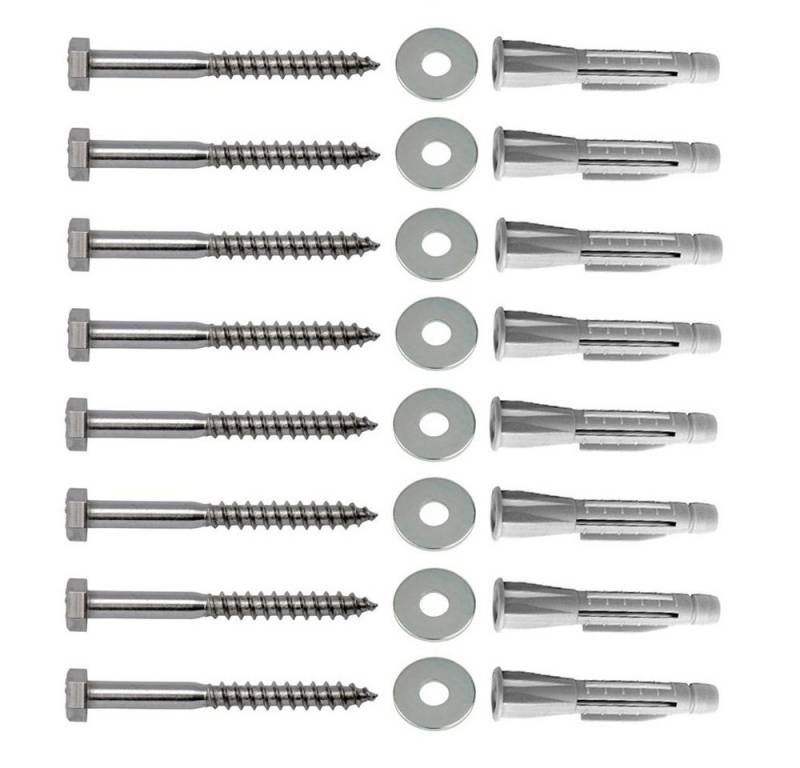 ARLI Schraube Schrauben & Dübelset (8 Schrauben + 8 Unterlegscheiben + 8 Dübel Set) von ARLI