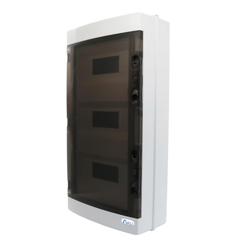 ARLI Sicherungskasten IP65 Aufputz 36 Module Feuchtraumverteiler 3-reihig Grau Verteilerkasten mit transparenter Tür Vorprägungen ABS Kunststoff inkl. Hutschiene & Zubehör ARLI Sicherungskasten IP65 Aufputz 36 Module Feuchtraumverteiler 3-reihig Grau Verteilerkasten mit transparenter Tür Vorprägungen ABS Kunststoff inkl. Hutschiene & Zubehör von ARLI