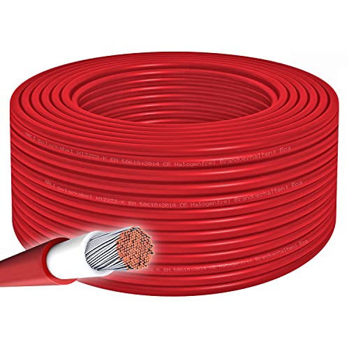 ARLI Solarkabel 100m H1Z2Z2-K 4 mm² Solarleitung rot Erdverlegbare Einzelleitung Photovoltaik Halogenfrei Verlängerungskabel isoliert Solar Kabel Litze Leitung von ARLI