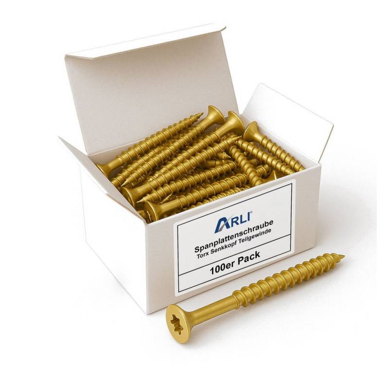 ARLI Spanplattenschraube 100x Spanplattenschraube 5 x 50 mm Torx Senkkopf Teilgewinde, (Set, 100 St., Spanplattenschrauben), Universal- oder Mehrzweckschrauben von ARLI