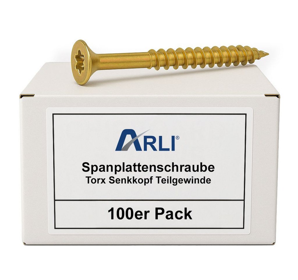 ARLI Spanplattenschraube 200x Spanplattenschraube 5 x 120 mm Torx Senkkopf Teilgewinde, (Set, 200 St., Spanplattenschrauben), Universal- oder Mehrzweckschrauben von ARLI