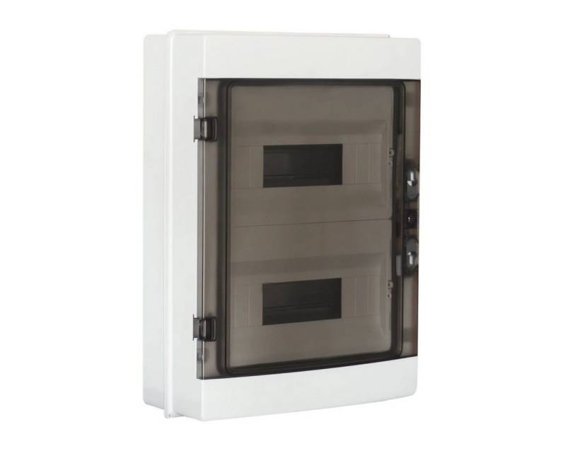 ARLI Verteilerbox 1x Sicherungskasten IP65 Aufputz Verteilerkasten Feuchtraumverteiler, (Anzahl Module, 24-tlg., Module), Nach Auswahl: Module von ARLI