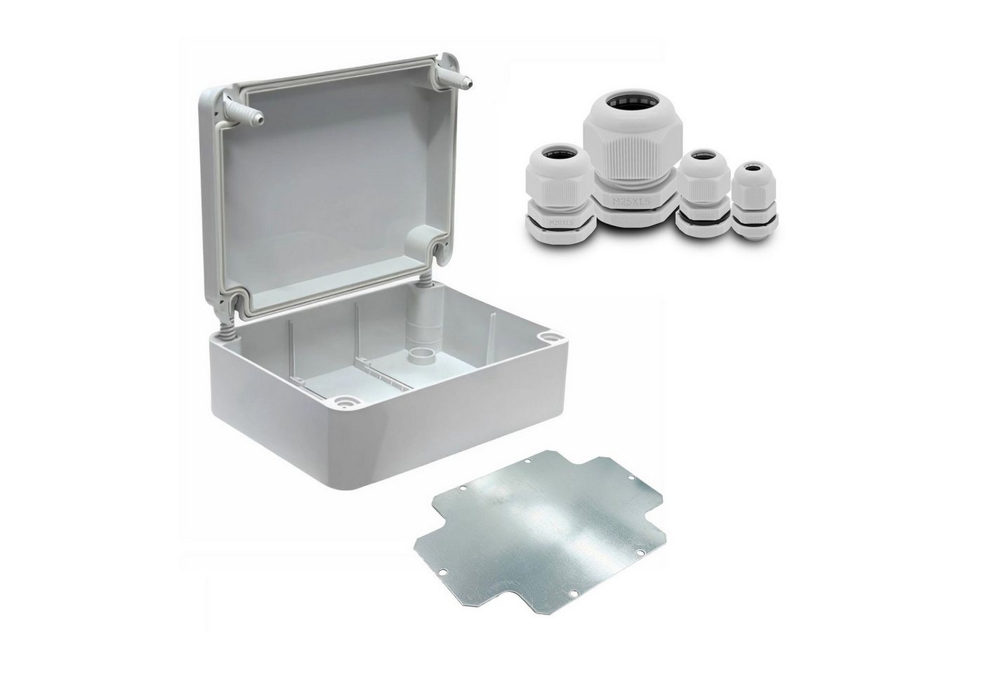 ARLI Verteilerbox Abzweigdose IP67 Aufputz 190x145x80mm Feuchtraumdose mit Montageplatte, nach Auswahl: Kabelverschraubung M12 M16 M20 M25 ARLI Verteilerbox Abzweigdose IP67 Aufputz 190x145x80mm Feuchtraumdose mit Montageplatte, nach Auswahl: Kabelverschraubung M12 M16 M20 M25 von ARLI