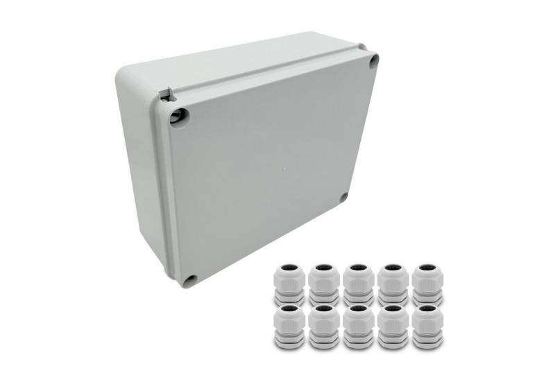ARLI Verteilerbox Abzweigdose IP67 Aufputz 250 x 200 x 90 mm Feuchtraumdose, nach Auswahl: Kabelverschraubung M12 M16 M20 M25 von ARLI