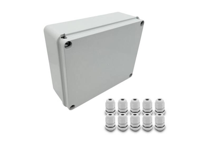 ARLI Verteilerbox Abzweigdose IP67 Aufputz 250 x 200 x 90 mm Feuchtraumdose, nach Auswahl: Kabelverschraubung M12 M16 M20 M25 von ARLI