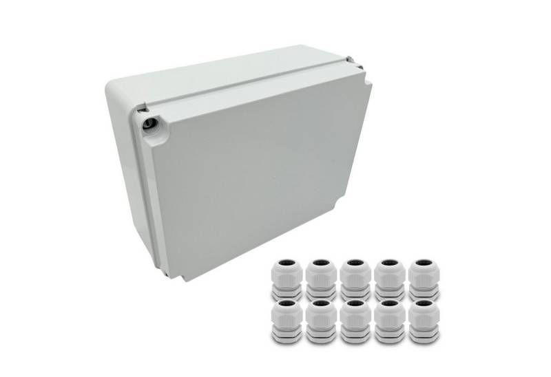 ARLI Verteilerbox Abzweigdose IP67 Aufputz 310 x 230 x 130 mm Feuchtraumdose, nach Auswahl: Kabelverschraubung M12 M16 M20 M25 von ARLI