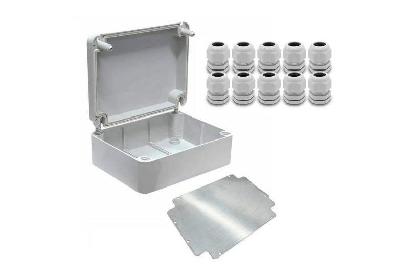 ARLI Verteilerbox Abzweigdose IP67 Aufputz 310x230x130mm Feuchtraumdose + Montageplatte, nach Auswahl: Kabelverschraubung M12 M16 M20 M25 von ARLI