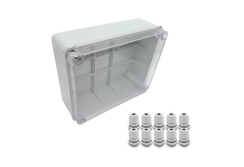 ARLI Verteilerbox Abzweigdose IP67 Sichttür 250 x 200 x 90 mm Aufputz, nach Auswahl: Kabelverschraubung M12 M16 M20 M25 von ARLI