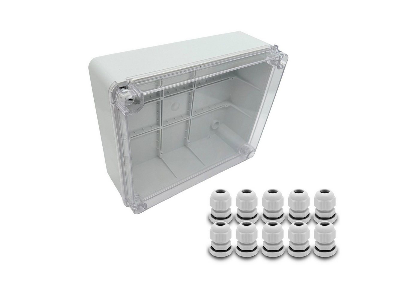 ARLI Verteilerbox Abzweigdose IP67 Sichttür 250 x 200 x 90 mm Aufputz, nach Auswahl: Kabelverschraubung M12 M16 M20 M25 ARLI Verteilerbox Abzweigdose IP67 Sichttür 250 x 200 x 90 mm Aufputz, nach Auswahl: Kabelverschraubung M12 M16 M20 M25 von ARLI